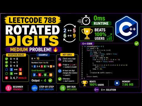 LeetCode 788 in 0ms 🔥 | Rotated Digits | Medium C++ Solution