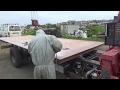 ”６回”４トン車を仕上げます。床枠ＳＵＳアルミアオリ５０センチ、５方開、床板ＦＲＰ！