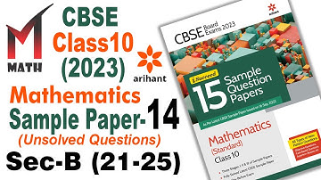 Arihant Math Class 10 Sample Question Paper 14_Sec-B(21-25) Solution 2023 CBSE