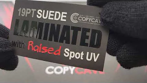 Suede Laminated Business Card with Raised Spot UV Sample