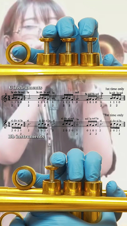 Suara terompet tarararara - Trumpet fingering   Concert pitch instrument notes!