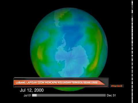 Lubang lapisan ozon mencapai keluasan terkecil sejak 1988
