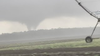 Viewer video shows multi-vortex tornado near Colon, MI
