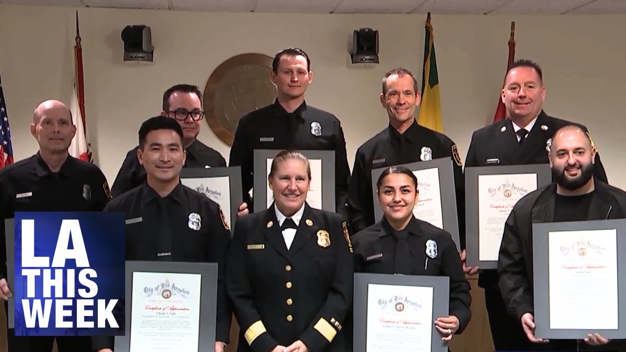 Los Angeles City Fire Department Honors Bystander Rescuer - YouTube