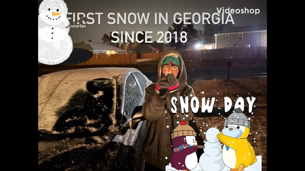 FIRST SNOW IN GEORGIA IN 7 years #snowday #snowinthesouth - YouTube