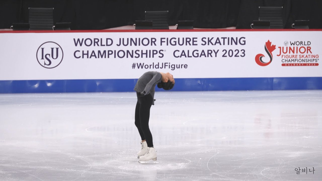 [4k] 신지아 Jia SHIN 프리 런스루 FS Run Through 2023 Junior Worlds Official Practice Day 1