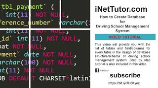 How to Create Database for Driving School Management System - Video Tutorial screenshot 1