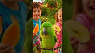 Meeththu Meeththu Toota 🦜 | Cute Parrot Song for Kids |  Hindi Rhymes \Kids Tone 3D #dudidudi