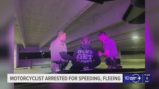 FHP: Wesley Chapel Man in 'Don't Get Caught' jacket arrested for speeding on motorcycle