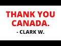 Clark w  thank you canada