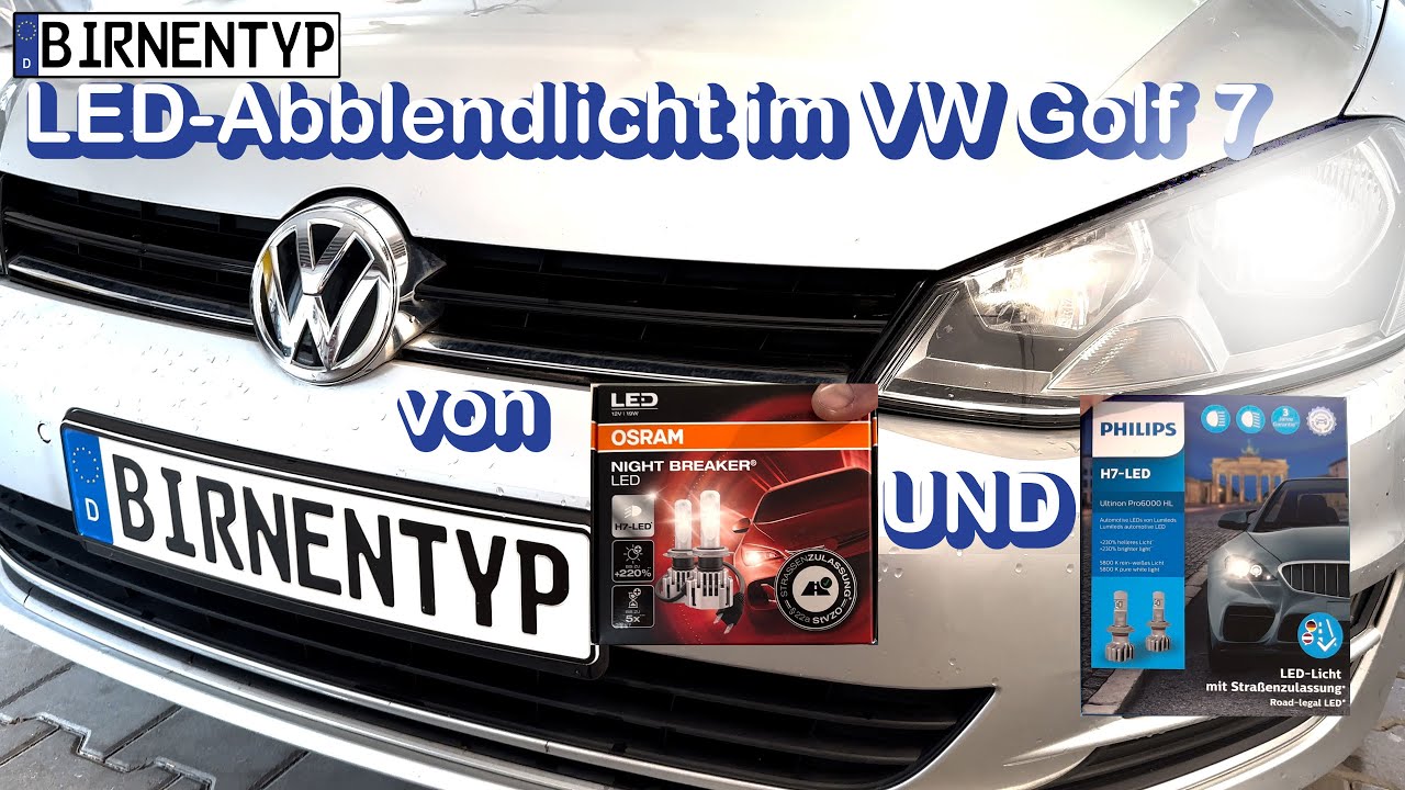 H7-LED im VW-Golf-7-Abblendlicht - von OSRAM und PHILIPS