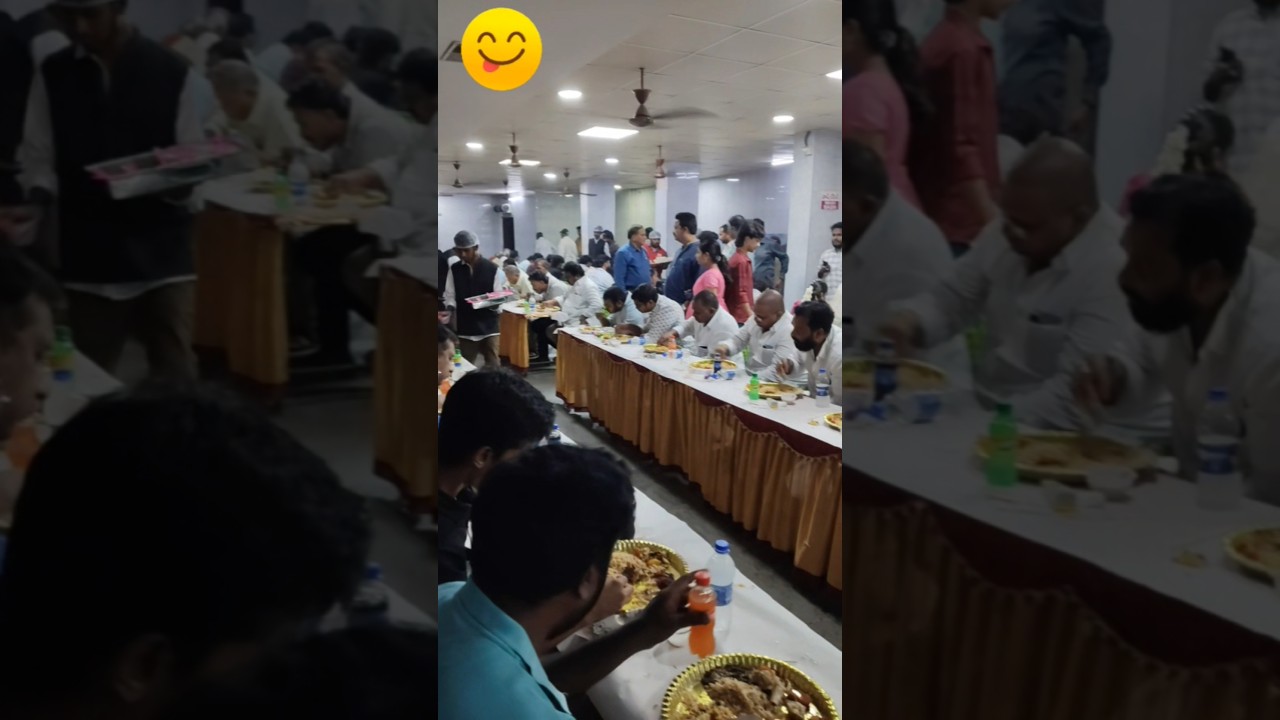 Tasty Mutton Dum biryani 😋in marriage reception #foodie #biryani #shorts