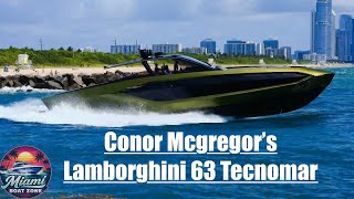 Conor Mcgregor’s Lamborghini 63 Tecnomar Boat at Haulover inlet 🌊 Miami Boat Zone #hauloverinlet 