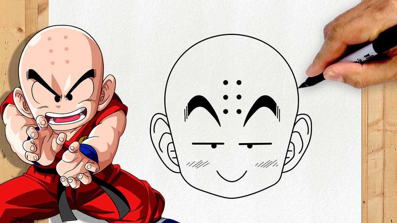 Desenhos de Krillin - Como desenhar Krillin passo a passo