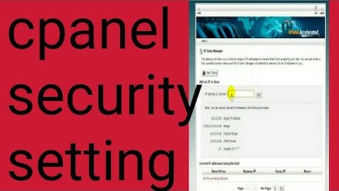 Cpanel security setting