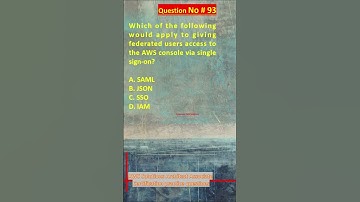AWS Solutions Architect Associate Certification Practice Questions | Question No. 93 #aws #shorts