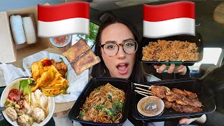 TRYING INDONESIAN FOOD-NASI GORENG,CHICKEN SATE, NASI BUNGKUS,MIE TEK TEK,BASO MALANG,LEMPER MUKBANG