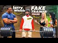 Fake trainer prank with larry wheels  elite powerlifter pretended to be a beginner coah in gym 1