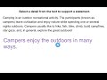 Understanding Campers' Outdoor Activities