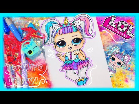 How to Draw a Cute Unicorn Girl 🦄🌈LOL NaNaNa Fashion Doll 