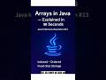 What are Arrays in Java. Explained in 50 Seconds 🔥 📈 #viral