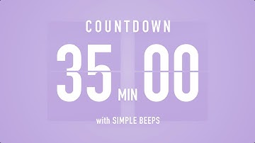 35 Minute Countdown Timer ⏳ Flip Clock with Bell Alerts 💜🔔