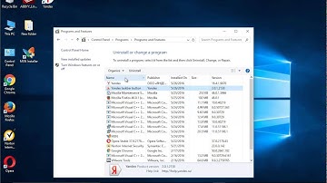 Uninstall Yandex taskbar button in Windows 10