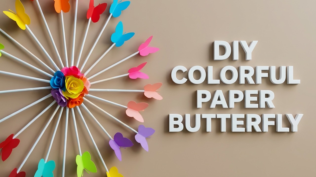 DIY Colorful Paper Butterfly Decoration / Easy Wall Hanging Paper Craft Ideas