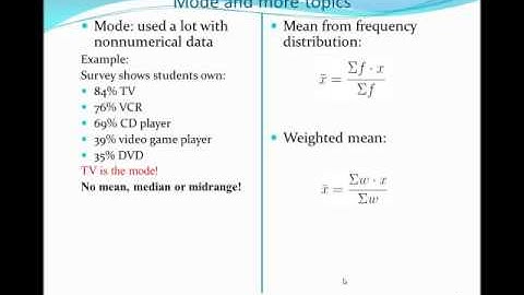 Chapter 3 Measure of Center and Variation Part I