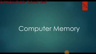 Class-4 Computer Chapter-2(Computer Memory) Part-1