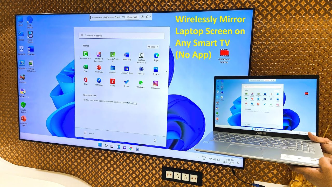 How To Connect & Mirror Laptop Screen On Any Smart Tv Wirelessly (No App) -  Youtube