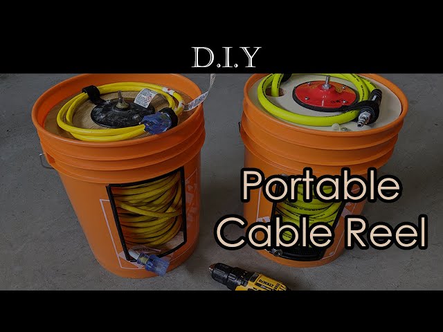 How to DIY Homemade a portable cable reel like Quickwinder (Reel-A-Pail)  for 100 ft. 12 gauge cable? 