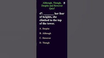 Conjunctions Quiz #part16 | Although, Though, Despite and However Quiz #english #quiz #grammarquiz