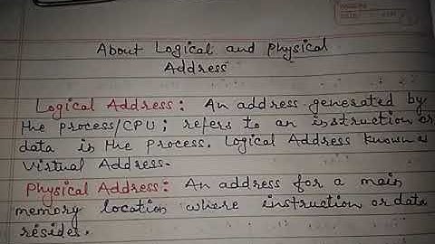 Concept of Logical & Physical Address in Operating System[Hindi/Eng]By Anuj