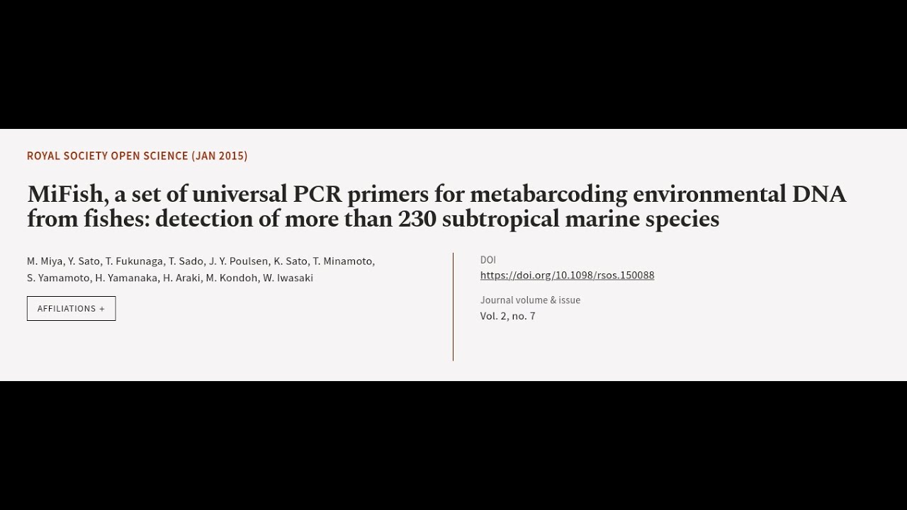 MiFish, a set of universal PCR primers for metabarcoding environmental ...