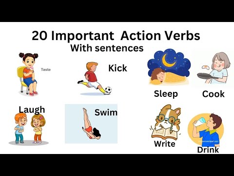 Action Verbs Vocabulary with Pictures and Sentences Examples | Learn ...
