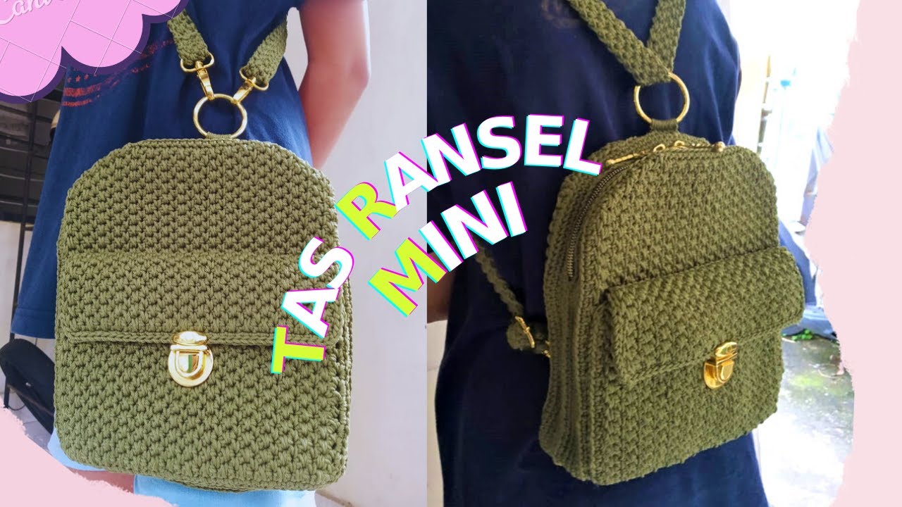 TAS RANSEL MINI - Mini backpack Crochet - Tas Kecil Yang Muat