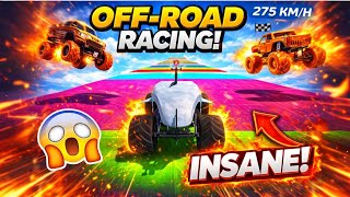 CRAZY MONSTER TRUCK RACE ON RAINBOW ROAD! 🌈🔥