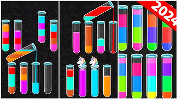 Color Water Sort 3D Gameplay 11 , New Android Games  ios Walkthrough Simulator Think Brain Puzzle