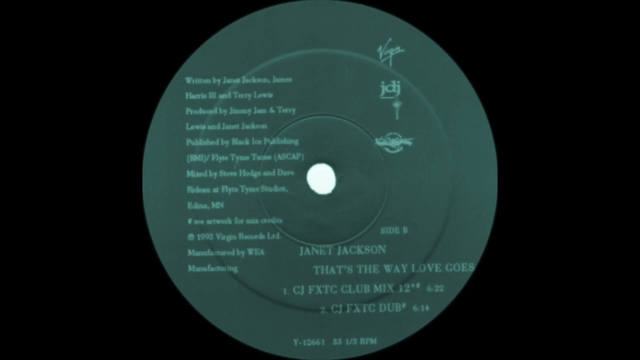 Janet Jackson - That's The Way Love Goes (CJ FXTC Club Mix) Virgin Records  1993