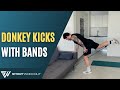 Donkey kick with resistance bands