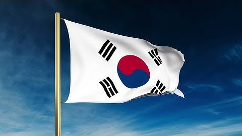 4K South Korea flag slider style. Waving in the wind with cloud background animation Stock video