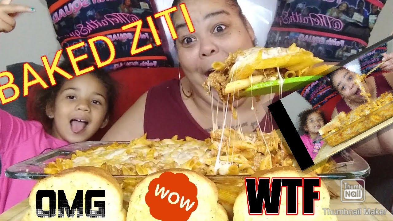 MY FIRST HOMEMADE BAKED ZITI MUKBANG!/XTRA CHEESY - YouTube