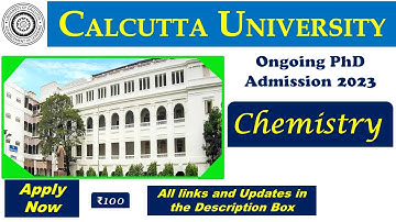 Calcutta University Ph.D. Admission Notification in Chemistry ||