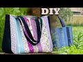 STRIPED PATCHWORK BAG | EASY MAKING | TOTE BAG FROM SCRAPS WITH MULTI POCKETS | HANDBAG PATTERN