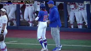 Florida softball CF Kendra Falby 2 run triple vs. Ole Miss