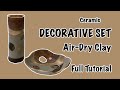 Combine COFFEE with AIR DRY CLAY to make ceramic set | DIY AIR DRY CLAY Projects for Home Decor