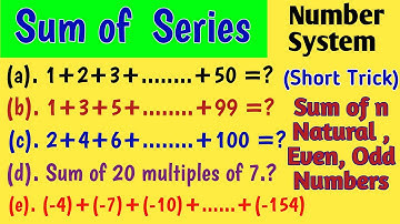 Basic maths Short Trick | Sum Of Natural Numbers, Odd Numbers, Even Numbers and Other Series