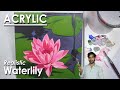 How to Paint A Realistic Waterlily Composition in Acrylic | step by step Painting