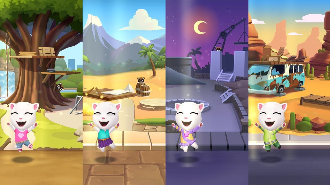 Talking Tom Gold Run Talking Angela vs Neon Angela vs Gymnast Angela vs ECO Angela Android Gameplay